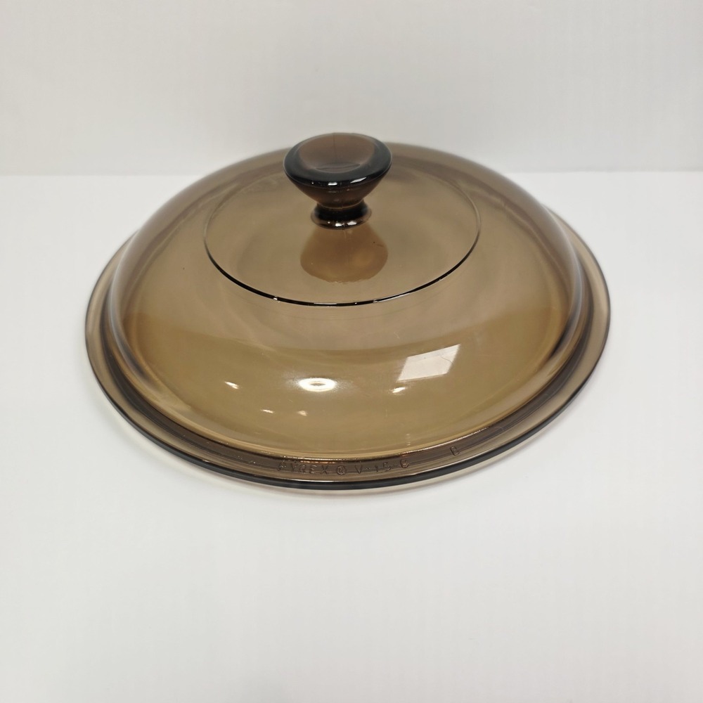 PYREX 7.5" Glass Lid Vision Corning V-1.5-C Amber Brown Replacement LID ONLY
